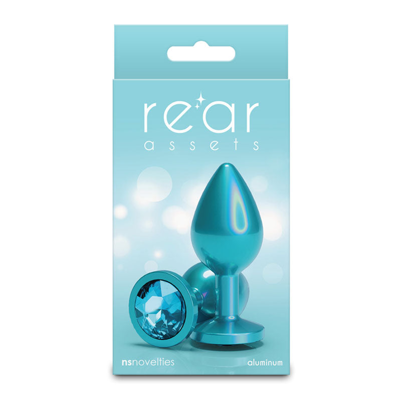 Rear Assets Iridescent - Medium - Teal - Iridescent Teal 8.2 cm Medium Butt Plug NS Novelties