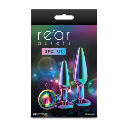 Rear Assets Tapered Trainer Kit - Multicolour - Multicoloured Metal Butt Plugs - Set of 2 Sizes NS Novelties