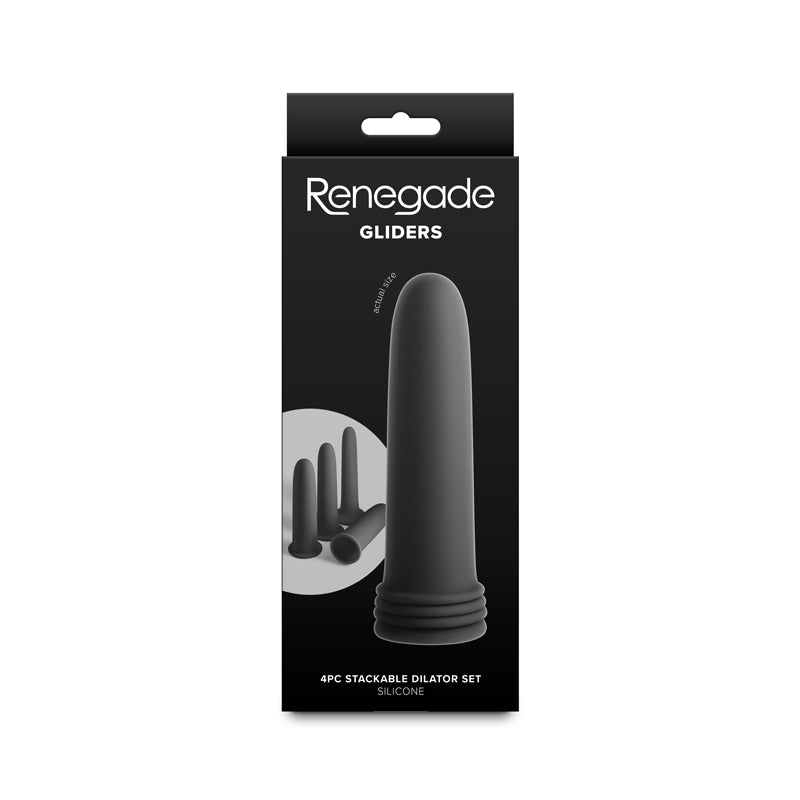 Renegade Gliders - Black - Black Anal Dilators - Set of 4 NS Novelties