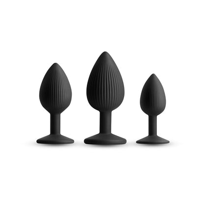 Renegade Triple Ace Kit - Black - Black Butt Plugs - Set of 3 Sizes NS Novelties