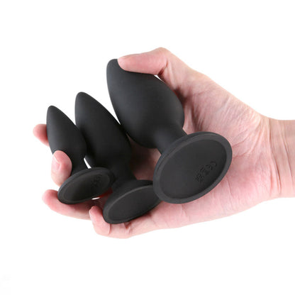 Renegade Triple Strike Kit - Black - Black Butt Plugs - Set of 3 Sizes NS Novelties