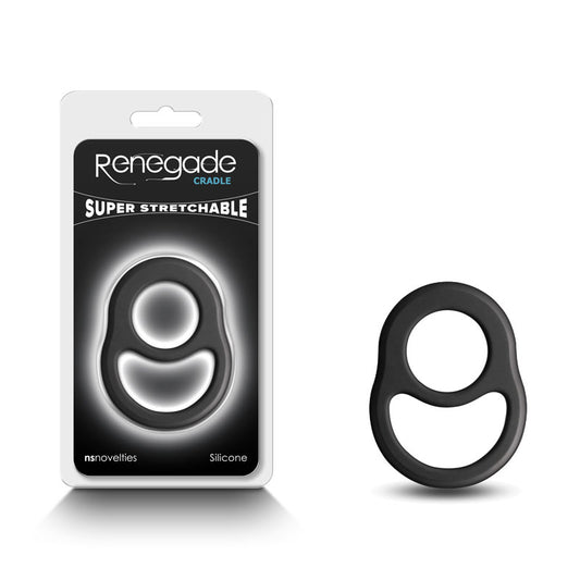 Renegade Cradle - Black - Black Cock & Balls Ring Black - Club X