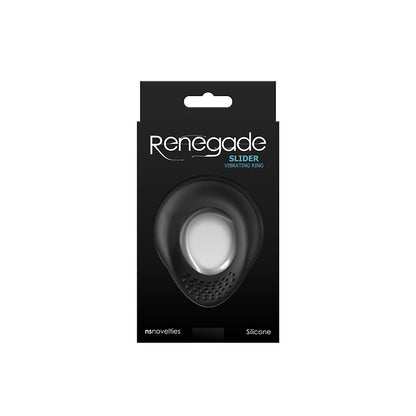 Renegade Slider - Black - Black USB Rechargeable Vibrating Cock Ring NS Novelties