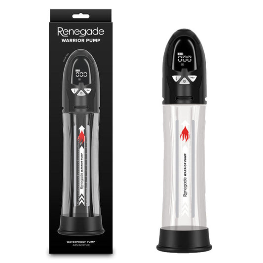 Renegade Warrior Pump - Black - Black/Clear Waterproof Automatic Penis Pump NS Novelties