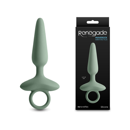 Renegade Maverick - Sage - Green 15 cm USB Rechargeable Vibrating Butt Plug Green - Club X