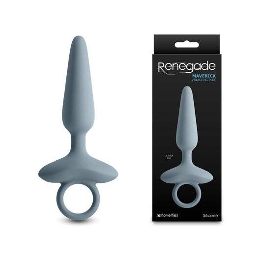 Renegade Maverick - Grey - Grey 15 cm USB Rechargeable Vibrating Butt Plug Grey - Club X