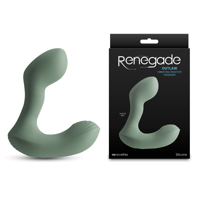 Renegade Outlaw - Sage - Green 12 cm USB Rechargeable Vibrating Prostate Massager Green - Club X