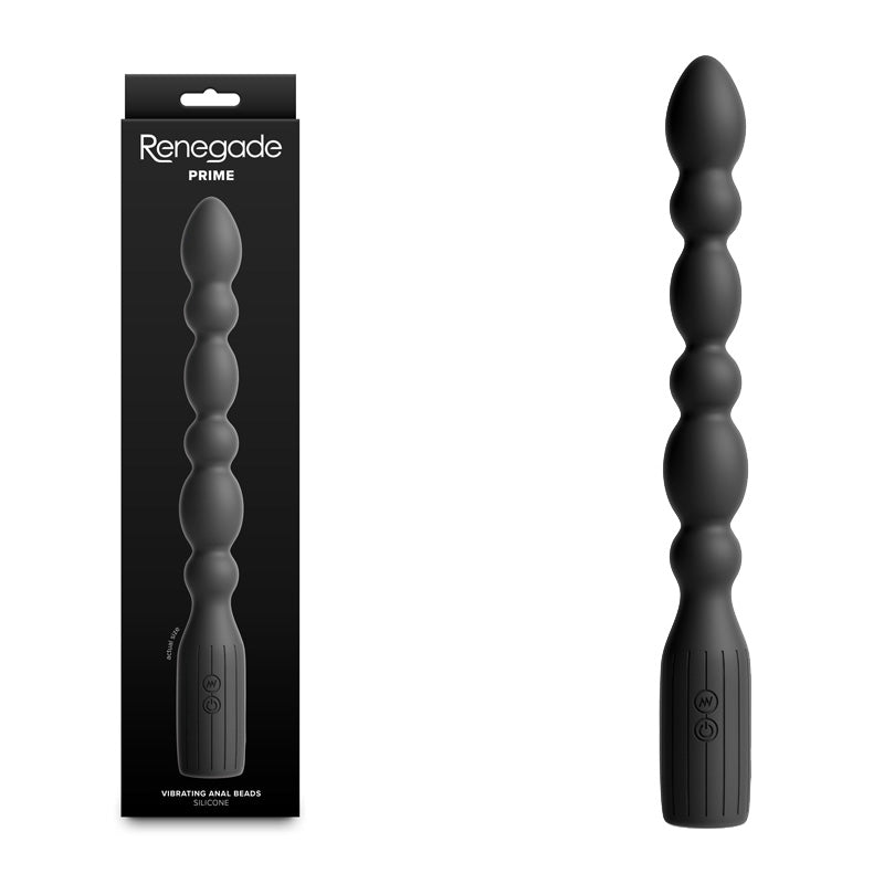 Renegade Prime - Black - Black 28.8 cm USB Rechargeable Vibrating Anal Beads NS Novelties