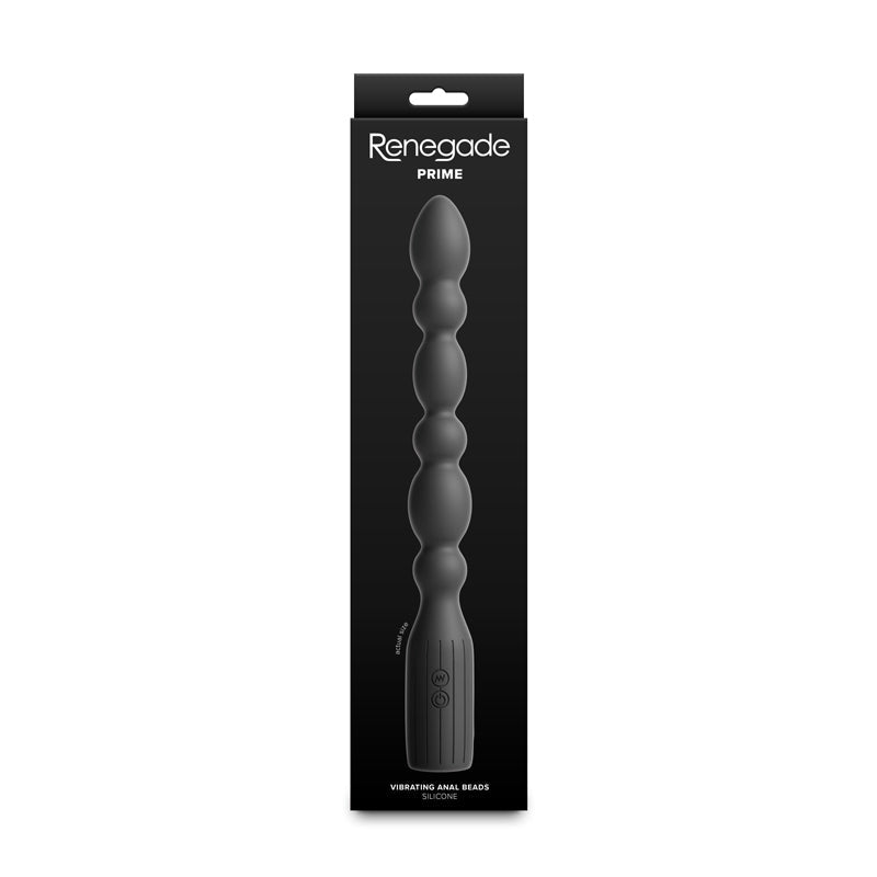 Renegade Prime - Black - Black 28.8 cm USB Rechargeable Vibrating Anal Beads NS Novelties