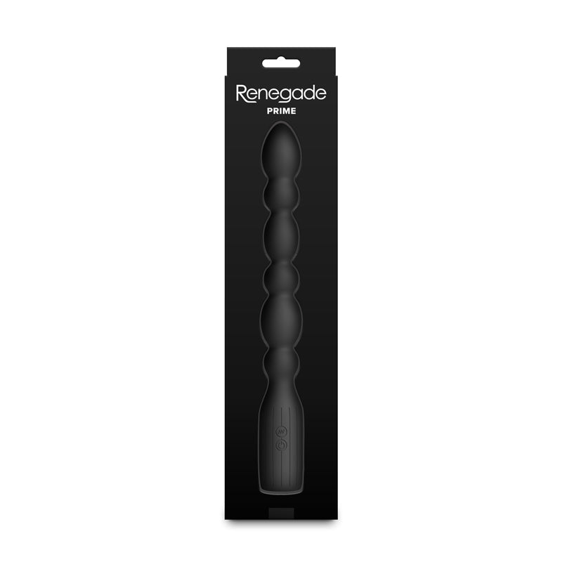Renegade Prime - Black - Black 28.8 cm USB Rechargeable Vibrating Anal Beads NS Novelties