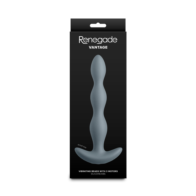 Renegade Vantage - Grey - Grey 20.6 cm USB Rechargeable Vibrating Anal Beads NS Novelties