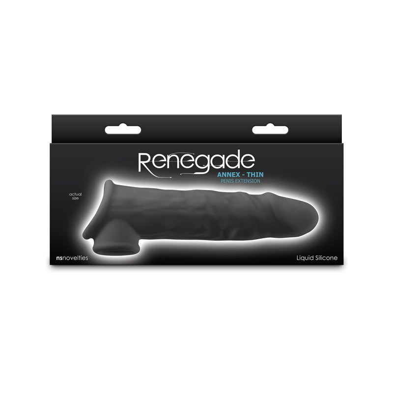 Renegade Annex - Thin - Black - Black 19.4 cm Penis Extender Sleeve NS Novelties