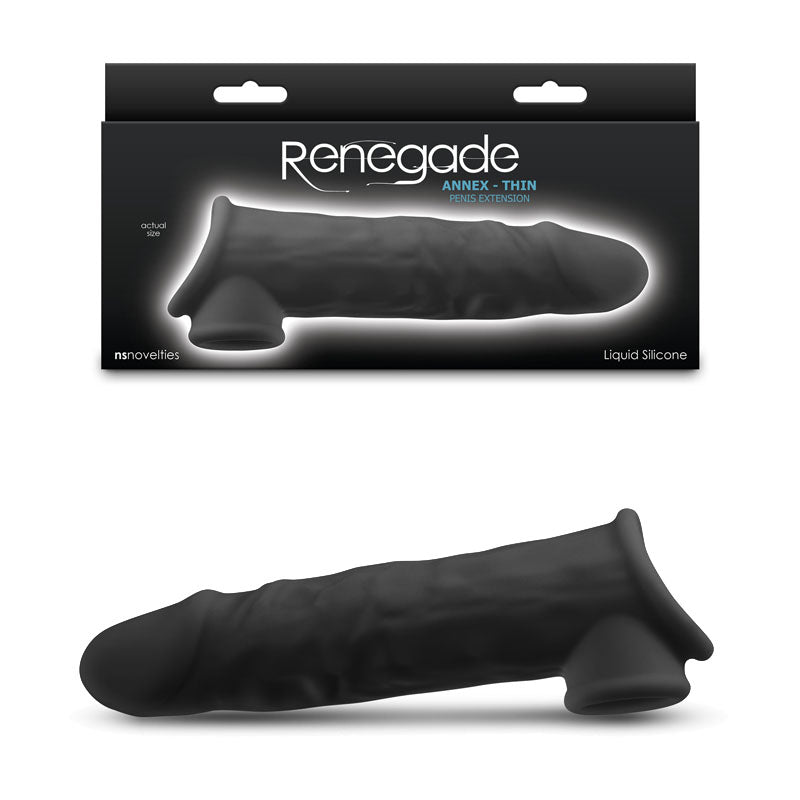 Renegade Annex - Thin - Black - Black 19.4 cm Penis Extender Sleeve NS Novelties