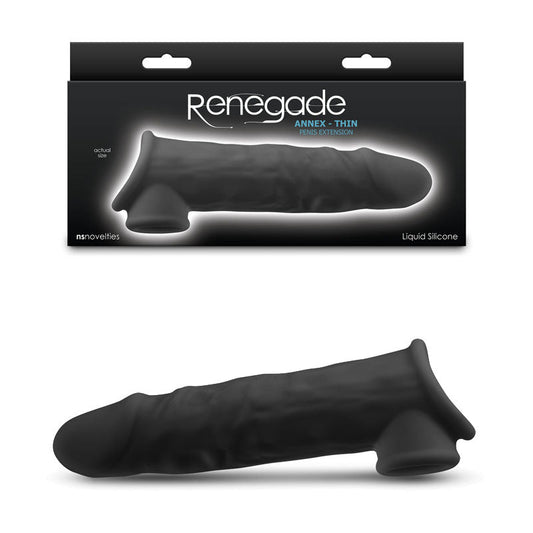 Renegade Annex - Thin - Black - Black 19.4 cm Penis Extender Sleeve NS Novelties