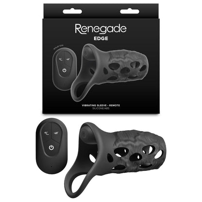 Renegade Edge - Black - Black USB Rechargeable Vibrating Penis Sleeve with Wireless Remote NS Novelties