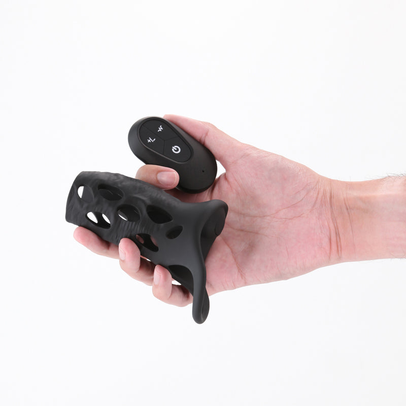 Renegade Edge - Black - Black USB Rechargeable Vibrating Penis Sleeve with Wireless Remote NS Novelties