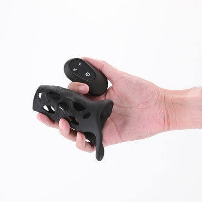 Renegade Edge - Black - Black USB Rechargeable Vibrating Penis Sleeve with Wireless Remote NS Novelties