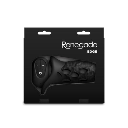 Renegade Edge - Black - Black USB Rechargeable Vibrating Penis Sleeve with Wireless Remote NS Novelties
