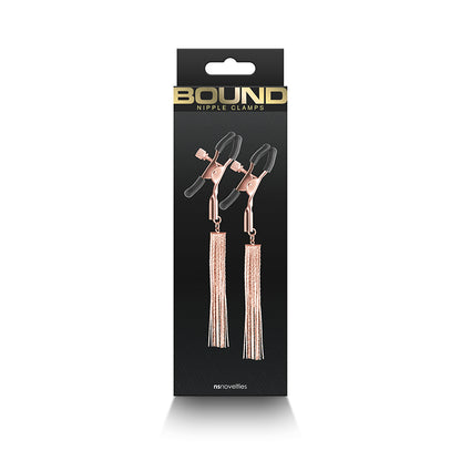 Bound D2 Adjustable Tassel Rose Gold Nipple Clamps - Club X