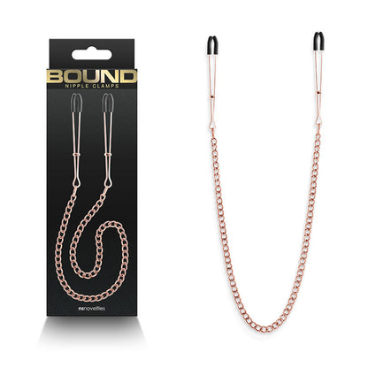 Bound Nipple Clamps - DC3 - Rose Gold - Rose Gold Nipple Clamps with Chain NS Novelties