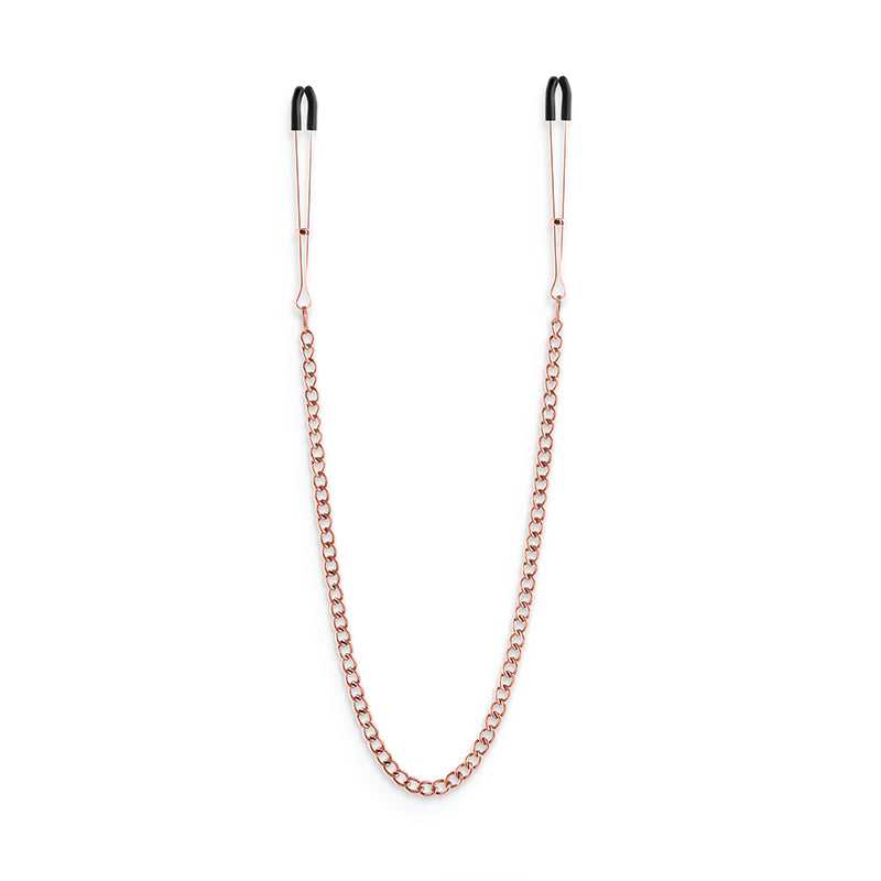 Bound Nipple Clamps - DC3 - Rose Gold - Rose Gold Nipple Clamps with Chain NS Novelties