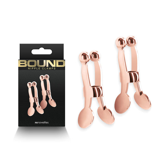 Bound Nipple Clamps - C1 - Rose Gold - Rose Gold Nipple Clamps - Set of 2 Rose Gold - Club X