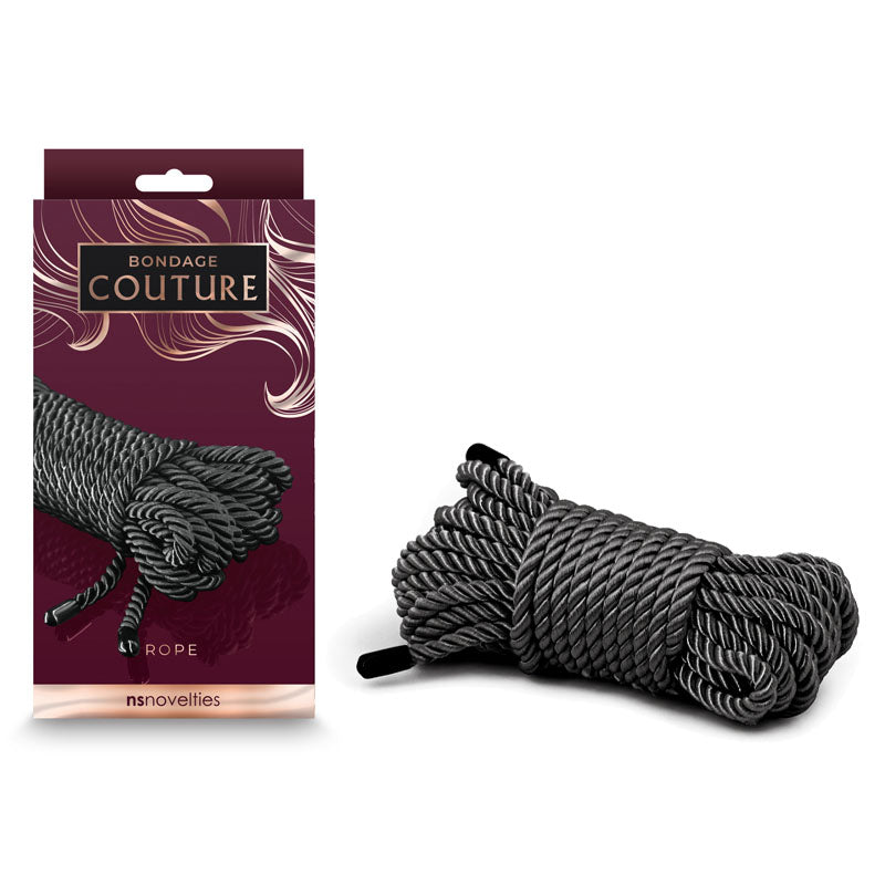 Bondage Couture Rope - Black - Black Bondage Rope - 7.6 metre NS Novelties