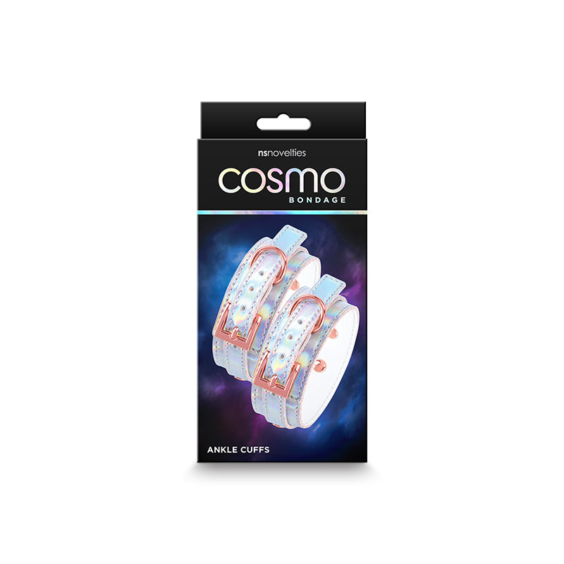 Cosmo Bondage Ankle Cuffs - Rainbow - Metallic Rainbow Restraints Coloured / 50 - Club X