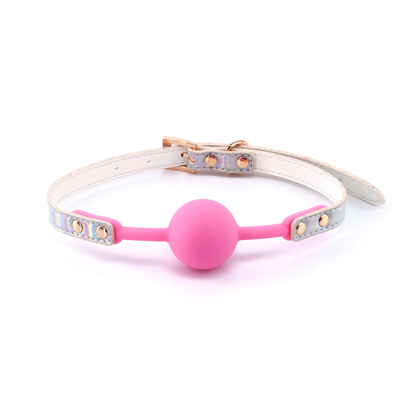 Cosmo Bondage Ball Gag - Rainbow - Metallic Rainbow/Pink Mouth Restraint NS Novelties