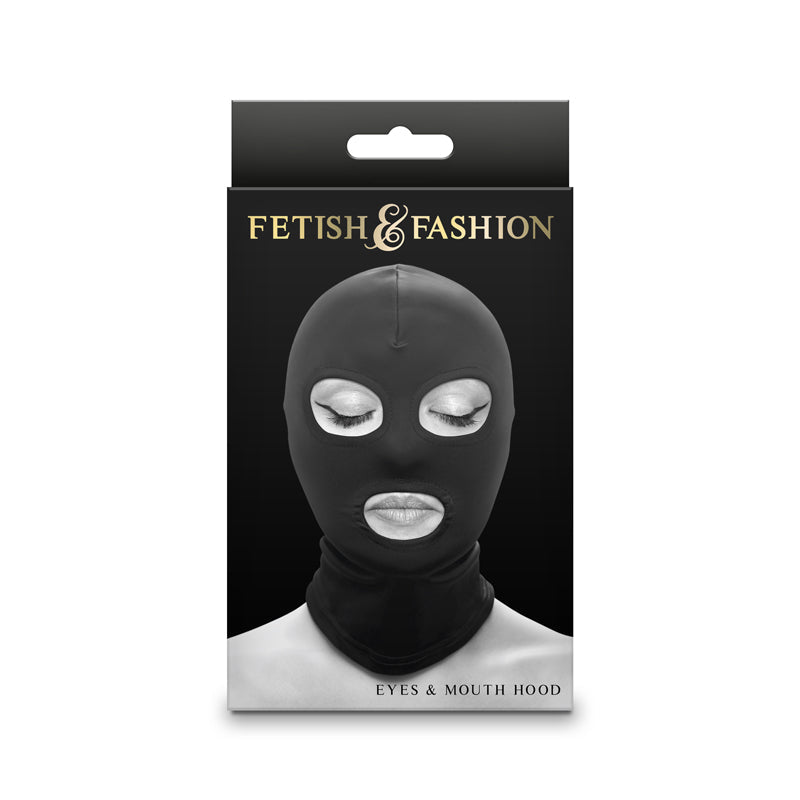 Fetish & Fashion - Eyes & Mouth Hood - Black - Black Hood NS Novelties