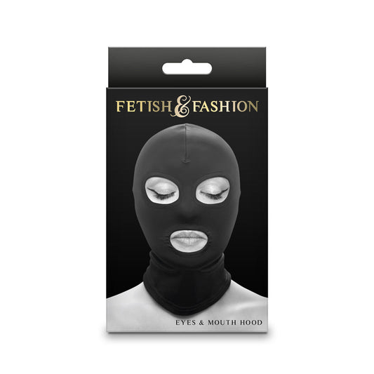 Fetish & Fashion - Eyes & Mouth Hood - Black - Black Hood NS Novelties