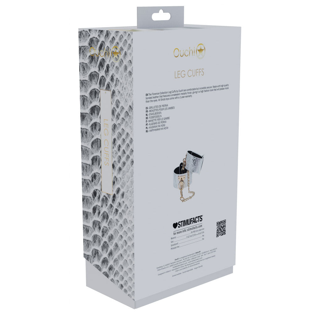 OUCH! Florence Collection - Leg Cuffs - White Restraints Shots Toys