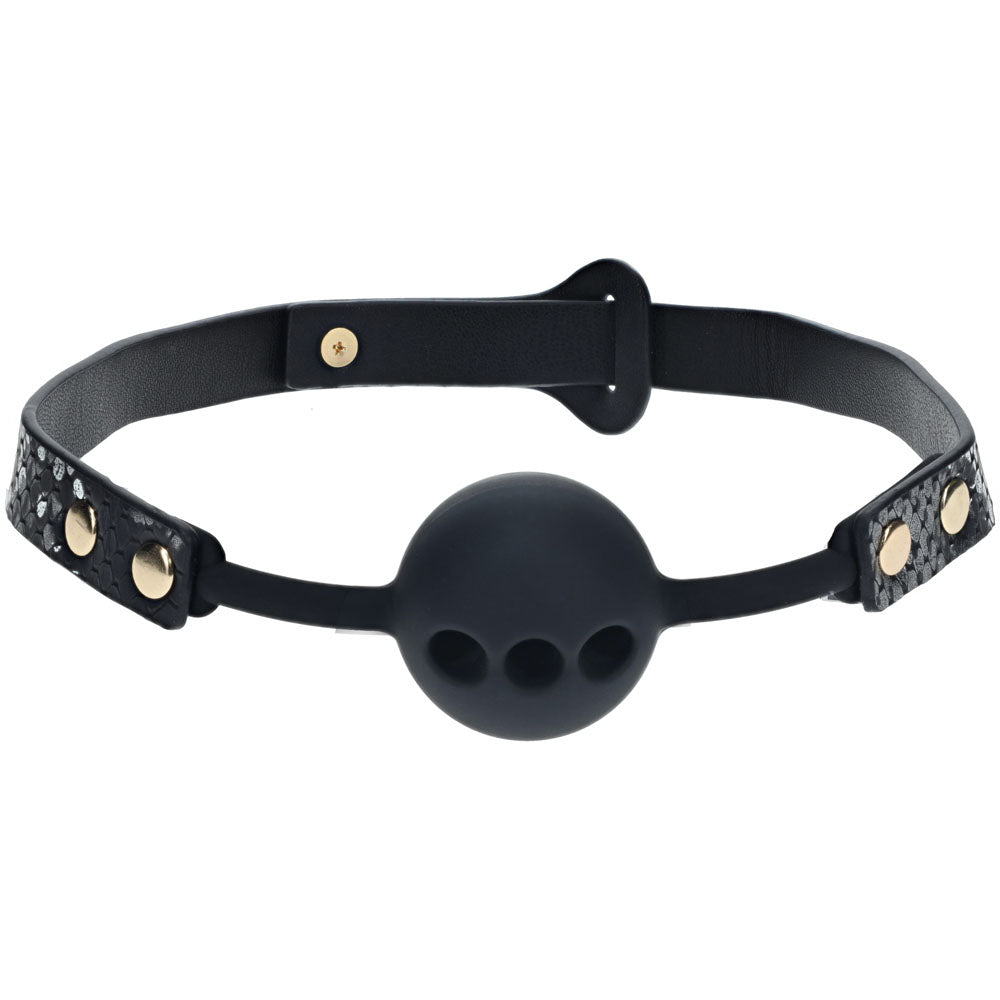 OUCH! Florence Collection - Silicone Ball Gag - Black Breathable Mouth Restraint Shots Toys