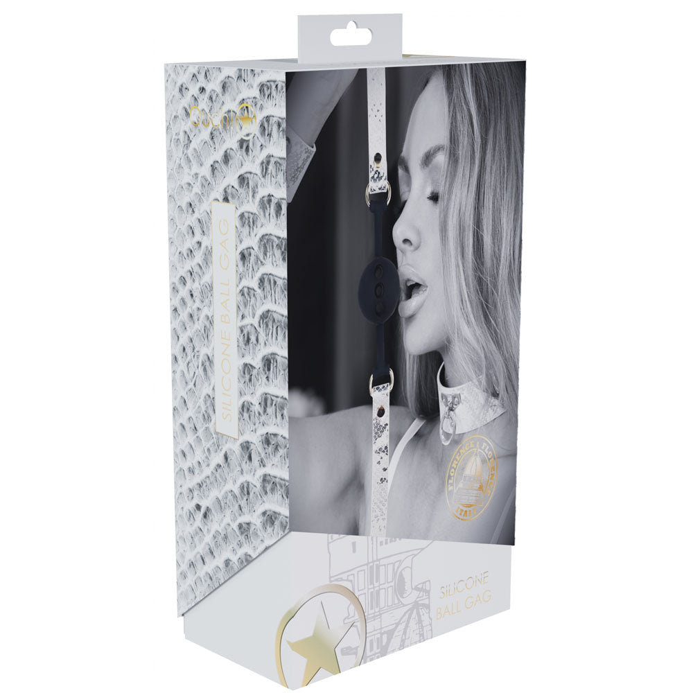 OUCH! Florence Collection - Silicone Ball Gag - White Breathable Mouth Restraint Shots Toys