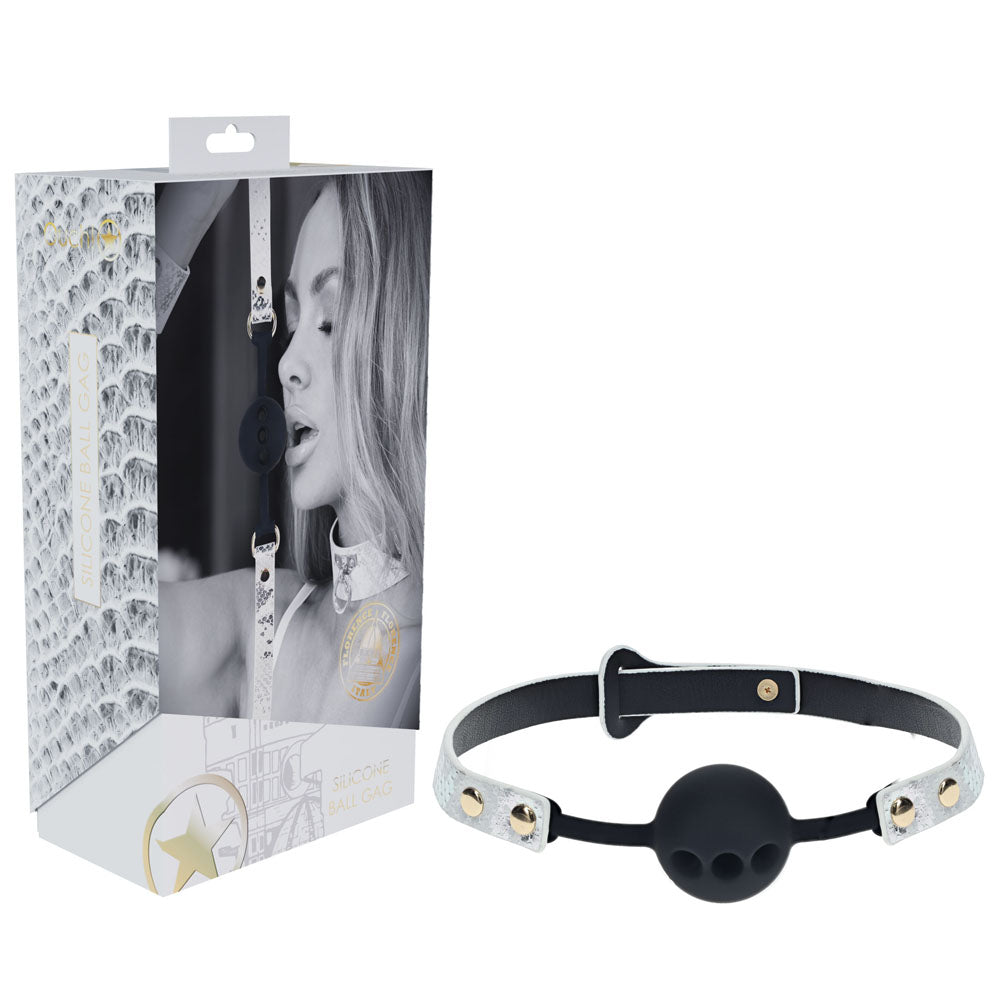 OUCH! Florence Collection - Silicone Ball Gag - White Breathable Mouth Restraint Shots Toys