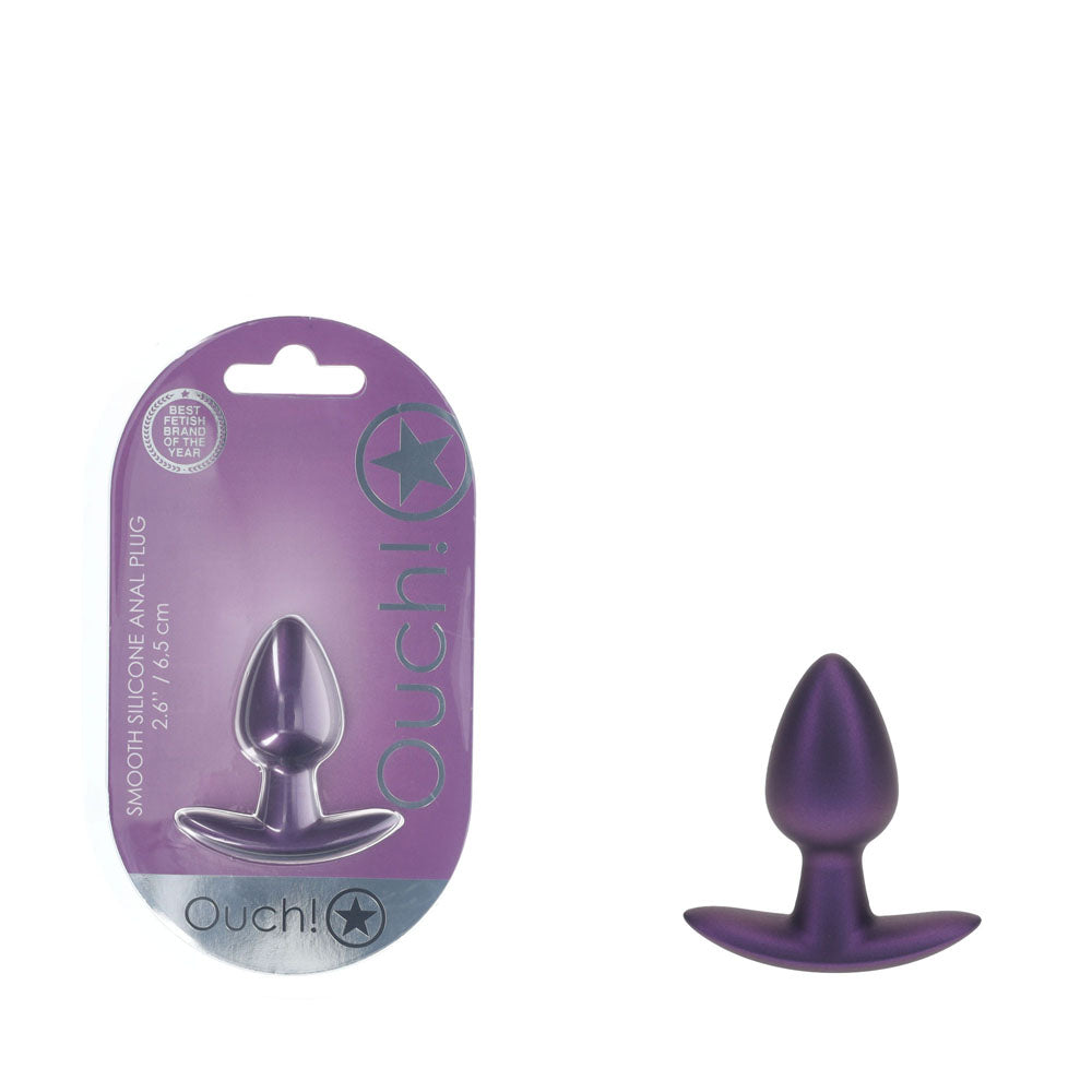 OUCH! Anal Plug - Small - Metallic Purple - Metallic Purple 6.5 cm Small Butt Plug Purple - Club X
