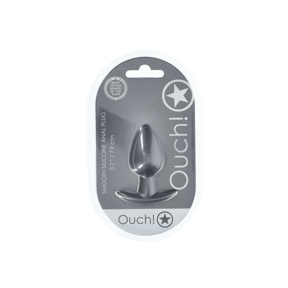 OUCH! Anal Plug - Medium - Gun Metal - Gun Metal Grey 7.9 cm Medium Butt Plug Shots Toys