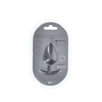 OUCH! Anal Plug - Large - Gun Metal - Gun Metal Grey 8.9 cm Large Butt Plug Shots Toys