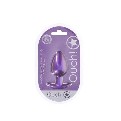 OUCH! Anal Plug - Large - Metallic Purple - Metallic Purple 8.9 cm Large Butt Plug Shots Toys