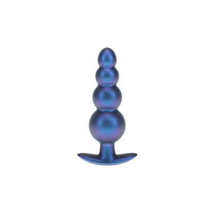 OUCH! Beaded Anal Plug - Metallic Blue - Metallic Blue 11.7 cm Butt Plug Shots Toys