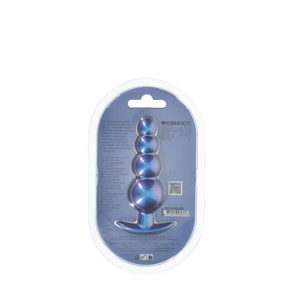 OUCH! Beaded Anal Plug - Metallic Blue - Metallic Blue 11.7 cm Butt Plug Shots Toys