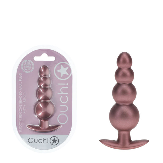 OUCH! Beaded Anal Plug - Rose Gold - Rose Gold 11.7 cm Butt Plug Rose Gold - Club X