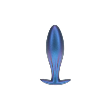 OUCH! Oval Anal Plug - Metallic Blue - Metallic Blue 11.7 cm Butt Plug Shots Toys