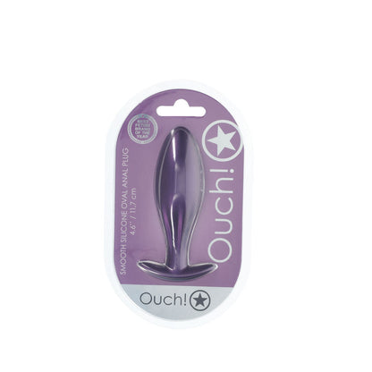 OUCH! Oval Anal Plug - Metallic Purple - Metallic Purple 11.7 cm Butt Plug Shots Toys