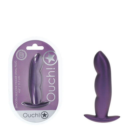 OUCH! Finger Anal Plug - Metallic Purple - Metallic Purple 11.7 cm Butt Plug Purple - Club X