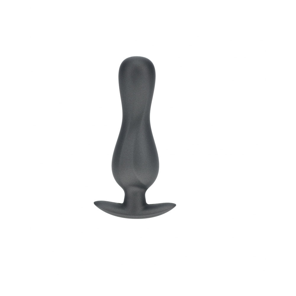 OUCH! Curvy Anal Plug - Gun Metal - Gun Metal Grey 11.7 cm Butt Plug Shots Toys
