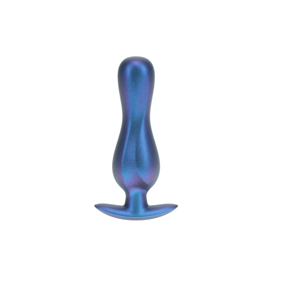 OUCH! Curvy Anal Plug - Metallic Blue - Metallic Blue 11.7 cm Butt Plug Shots Toys