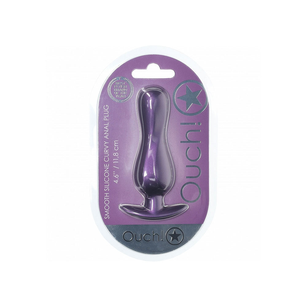 OUCH! Curvy Anal Plug - Metallic Purple - Metallic Purple 11.7 cm Butt Plug Shots Toys