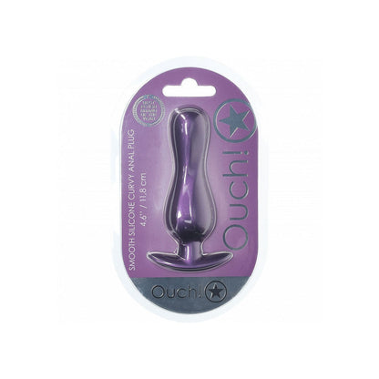 OUCH! Curvy Anal Plug - Metallic Purple - Metallic Purple 11.7 cm Butt Plug Shots Toys