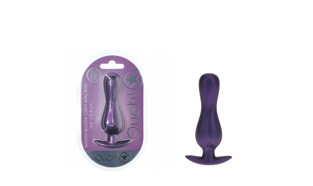 OUCH! Curvy Anal Plug - Metallic Purple - Metallic Purple 11.7 cm Butt Plug Shots Toys